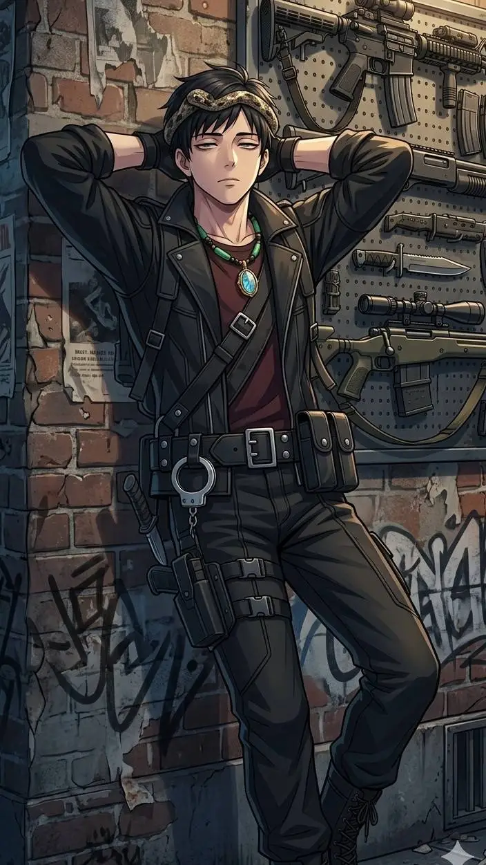 ai character: Postel guy  background