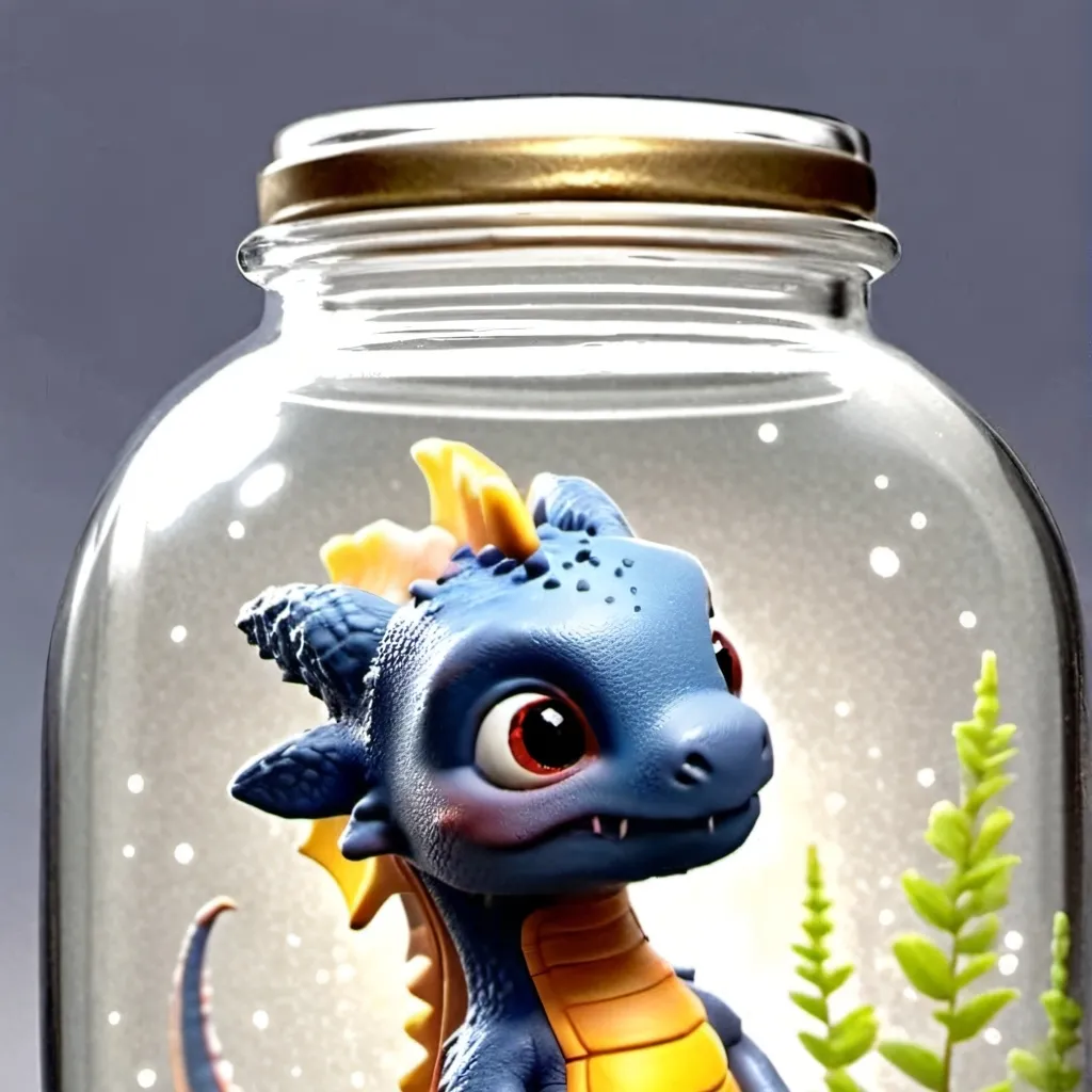 chat with ai character: baby dragon in jar