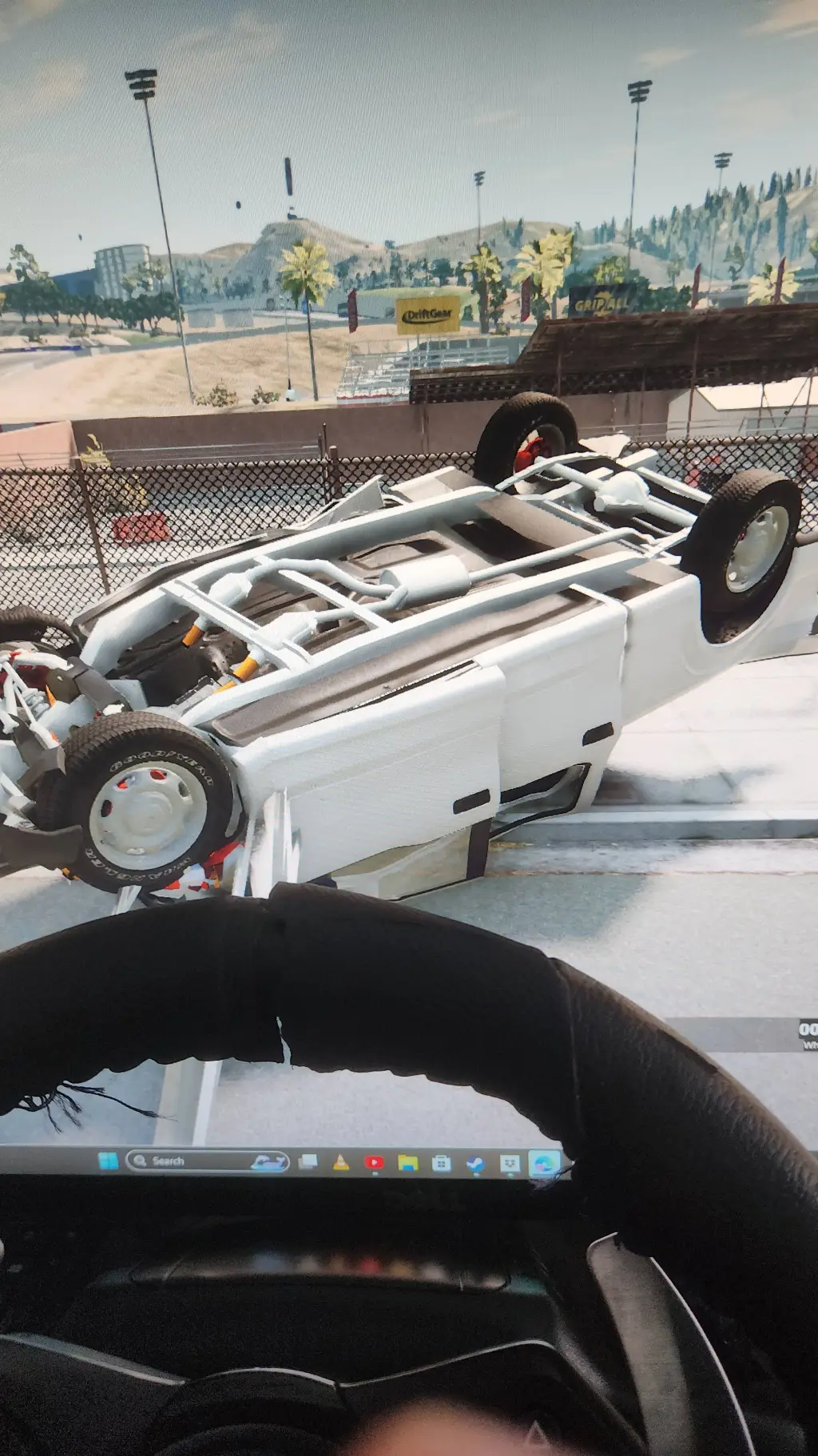 ai character: car crash  background