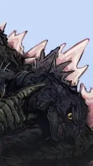 ai character: Godzilla  background