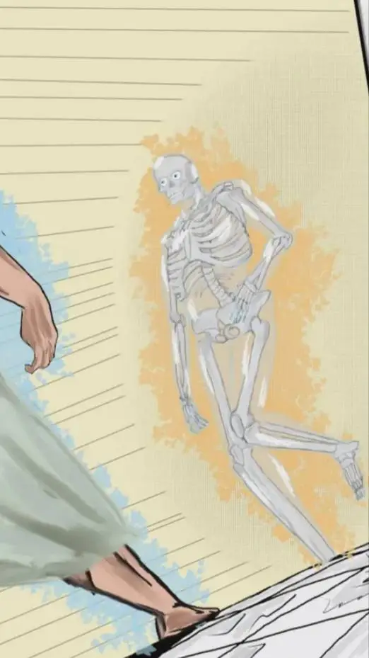 ai character: Socrates/Skeleton background