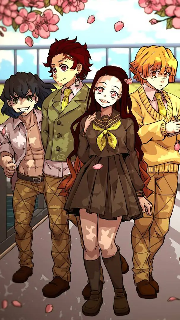 ai character: Academia Kimetsu background