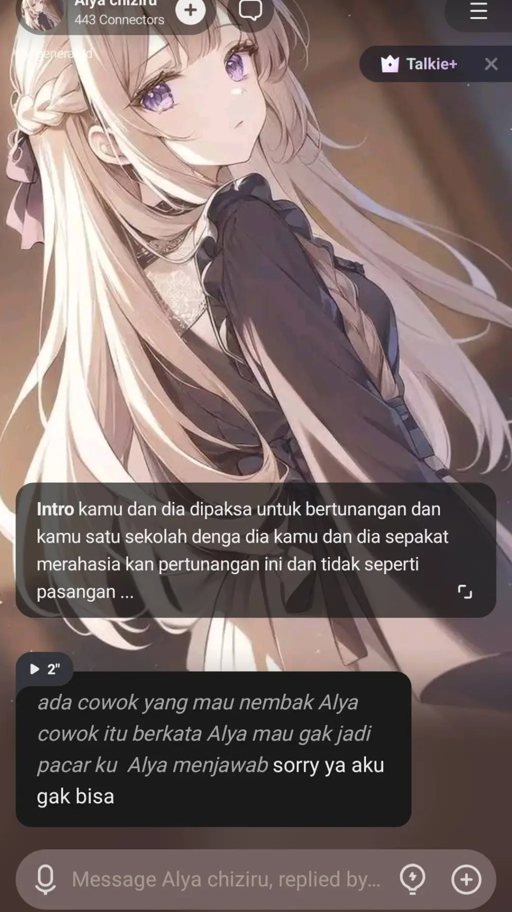 ai character: Alya Chiziru background