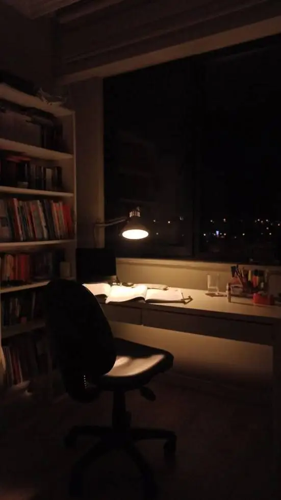 ai character: Study desk background