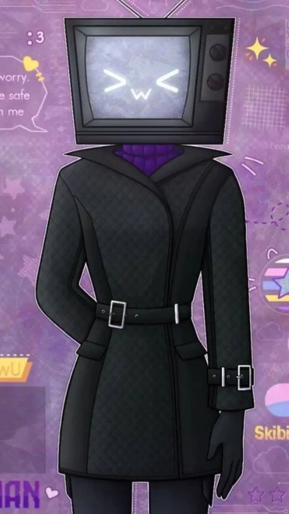 ai character: TV Woman background