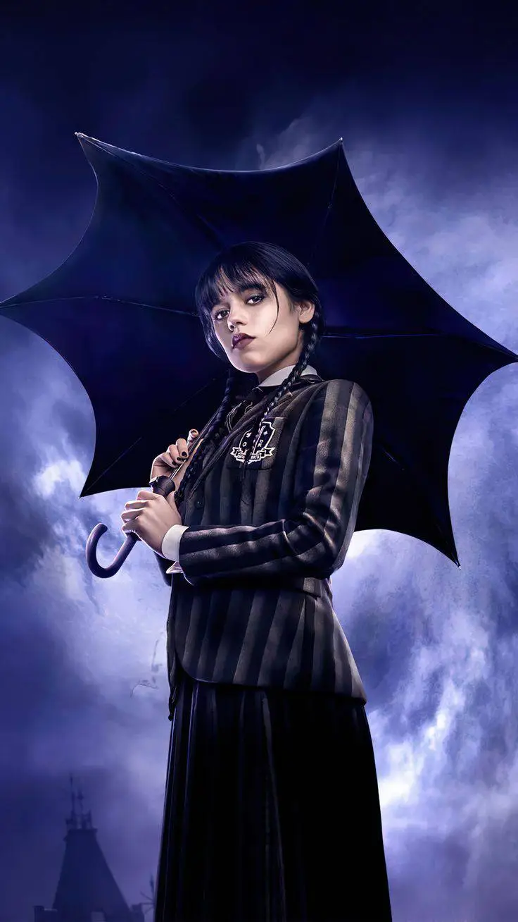 ai character: Wednesday  background