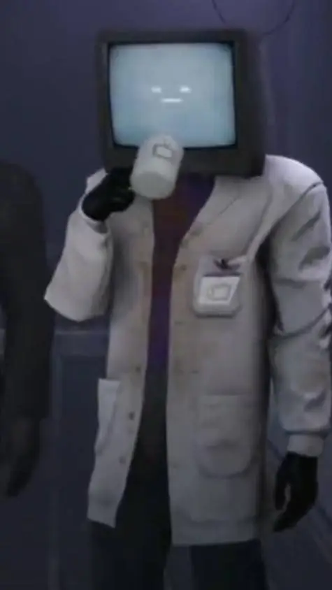 ai character: ТВ учоний  background