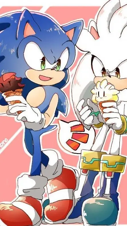 ai character: 💙Sonic and Silver🤍 background