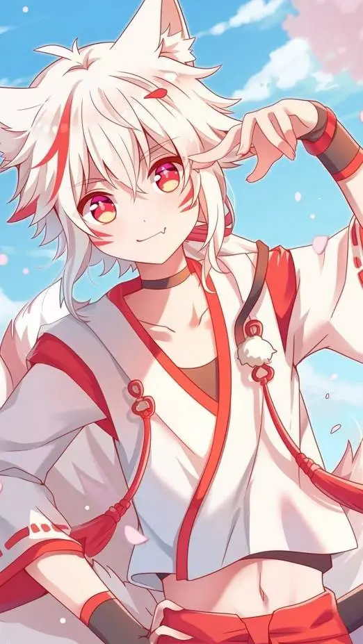 ai character: ❤Miles& white fox🤍 background