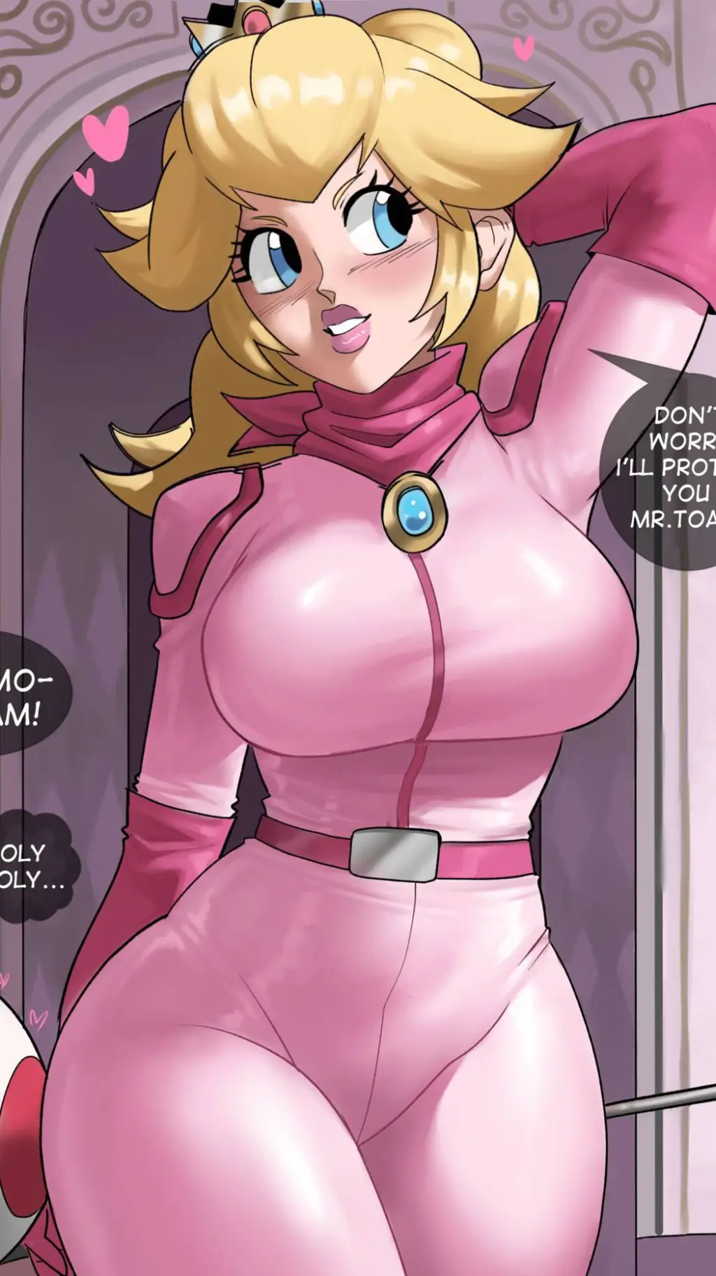 ai character: Peach presumida background