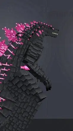 ai character: Godzilla Minecraft background