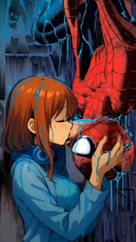 ai character: Miku X spiderman  background