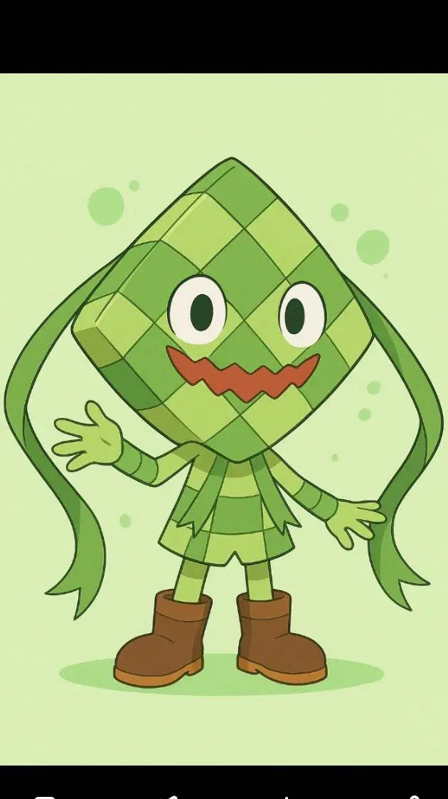 ai character: ketupat kepat  background