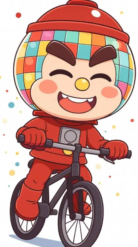 ai character: chicletera bicicle background