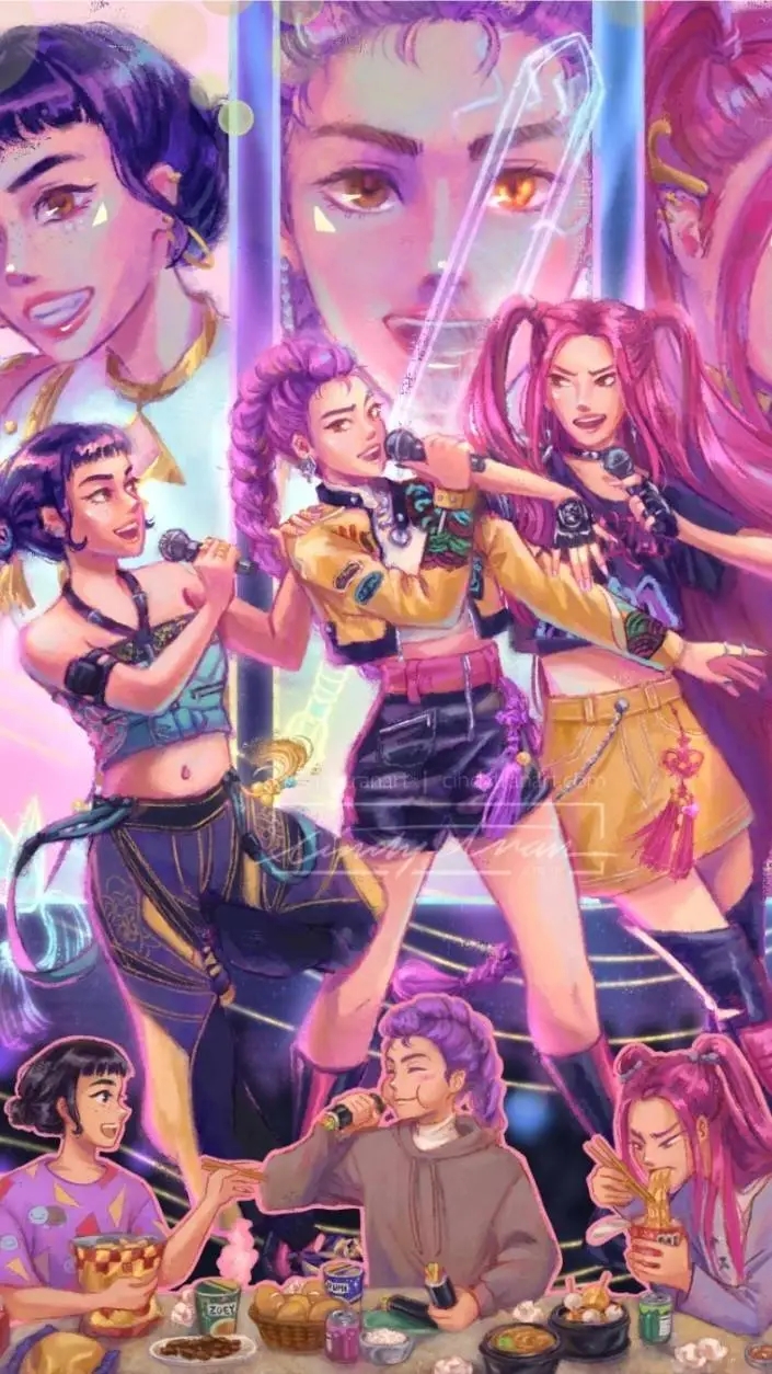 ai character: HUNTRIX 💅🏻✨️ background