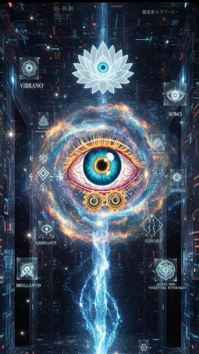 ai character: ojo semi infinito background