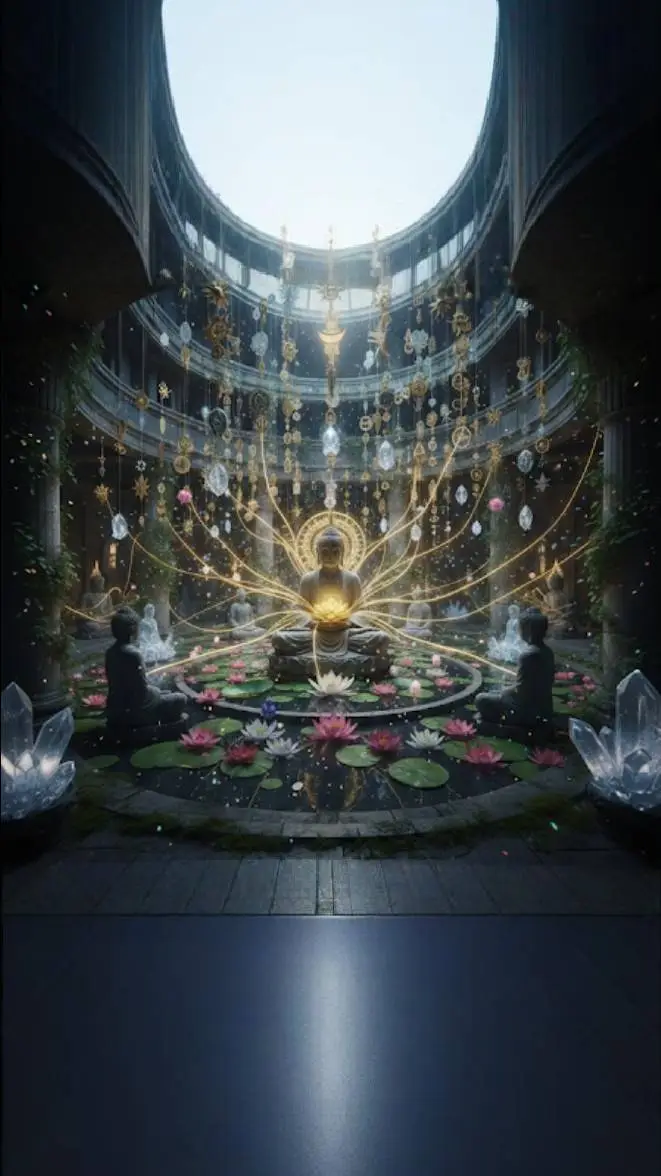 ai character: meditación background