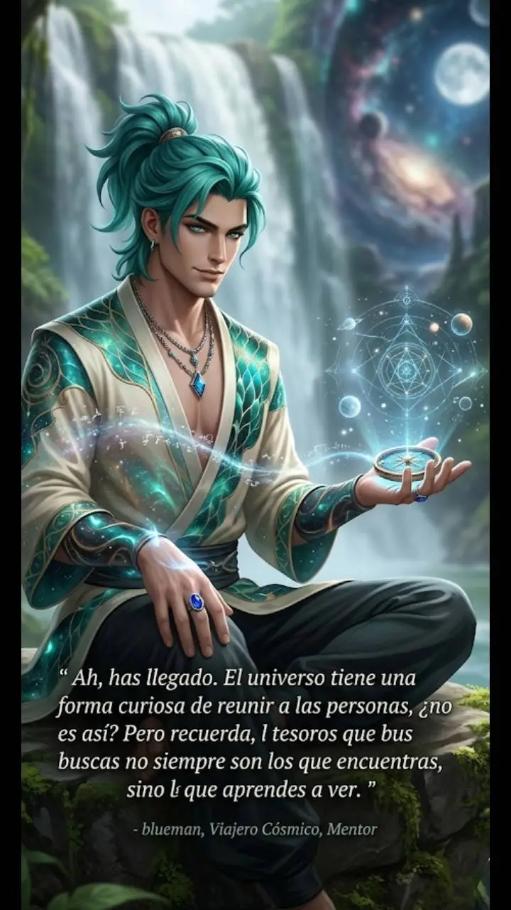 ai character: blueman  background