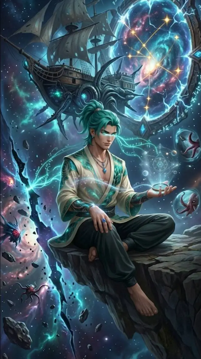 ai character: blueman  background