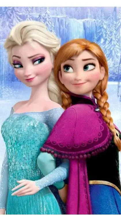 ai character: Elsa et Anna  background