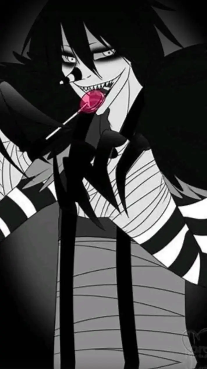 ai character: 🖤🤍Laughing Jack💛🩵 background