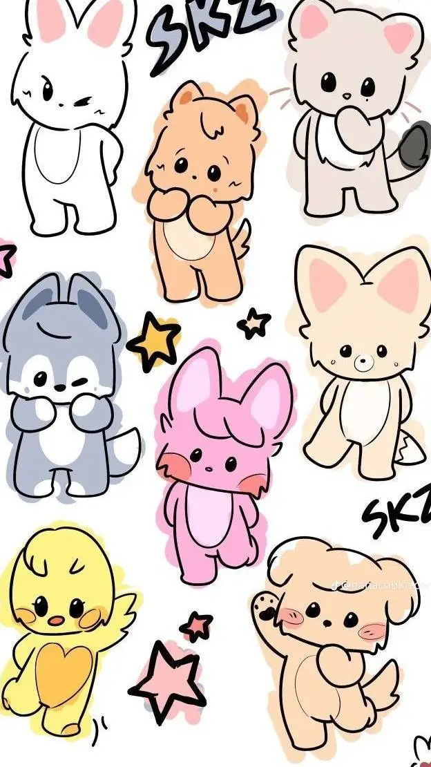 ai character: happy birthday skz background
