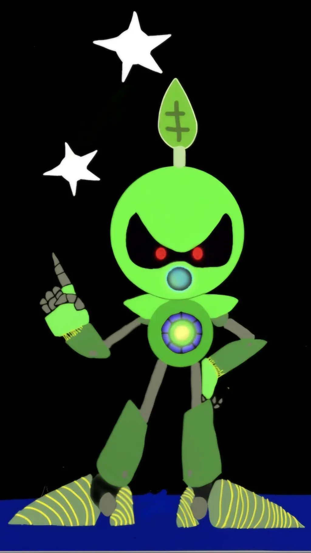 ai character: Metal muerte verde background