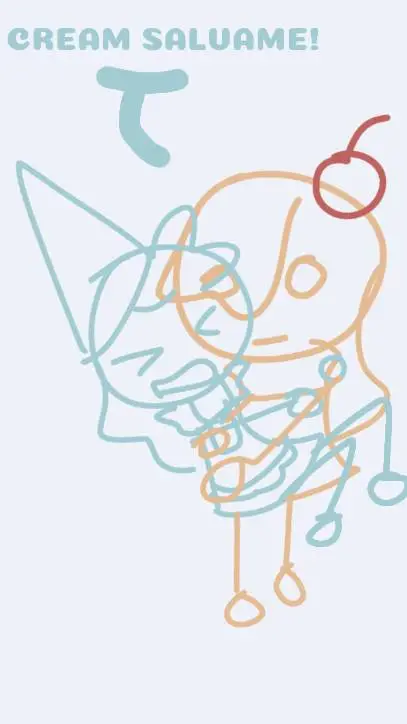 ai character: candy y cream background
