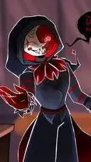 ai character: bloodmoon plushie  background