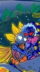 ai character: siren sun and moon background