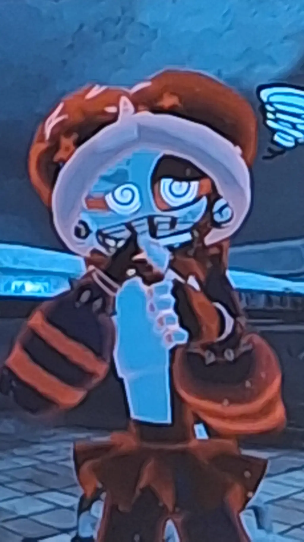 ai character: bloody  background