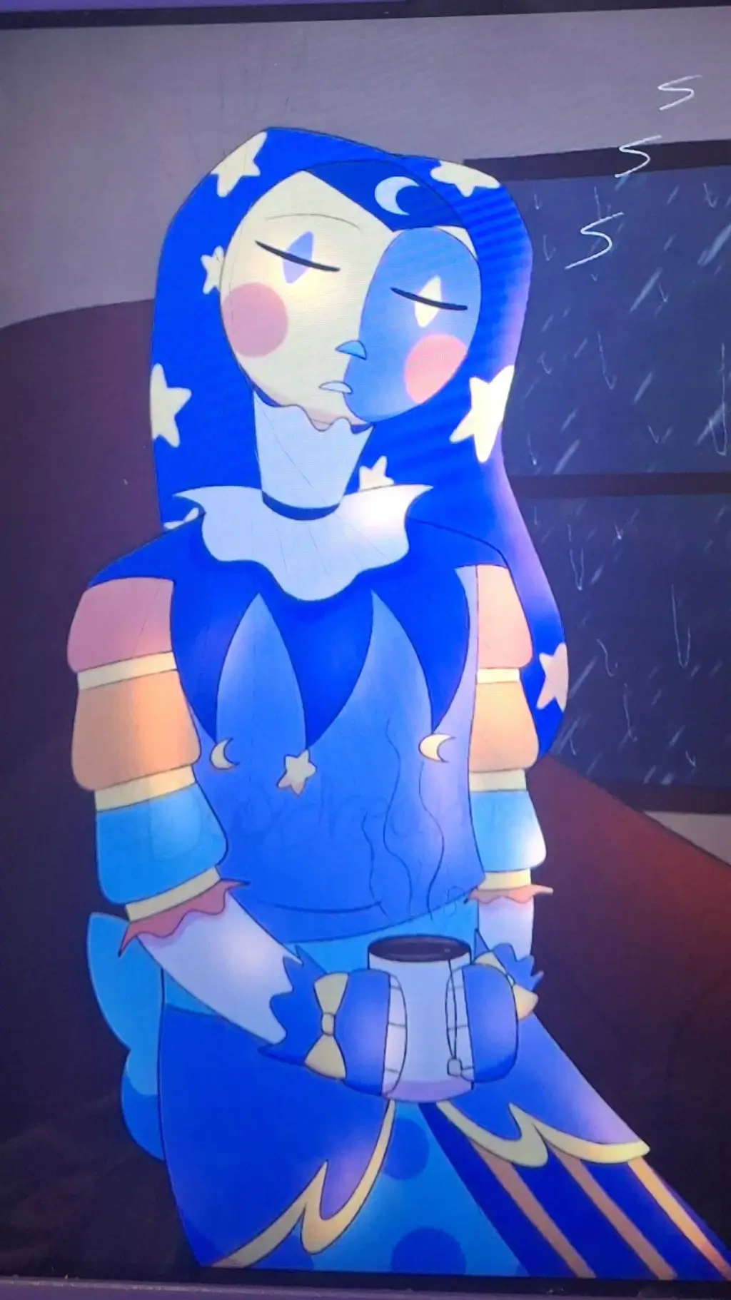 ai character: Carme×moon background