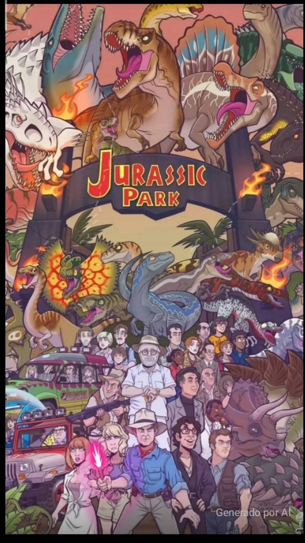 ai character: Jurassic world 2 background