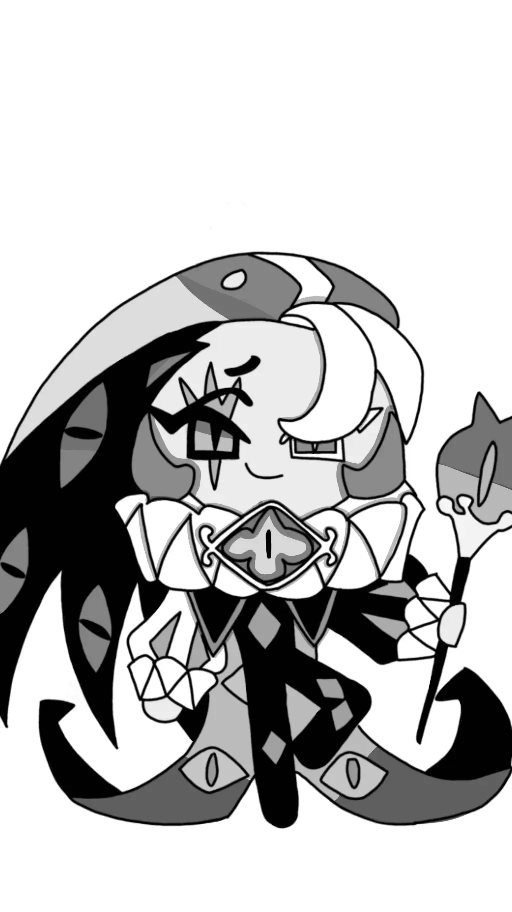 ai character: shadow milk cookie background