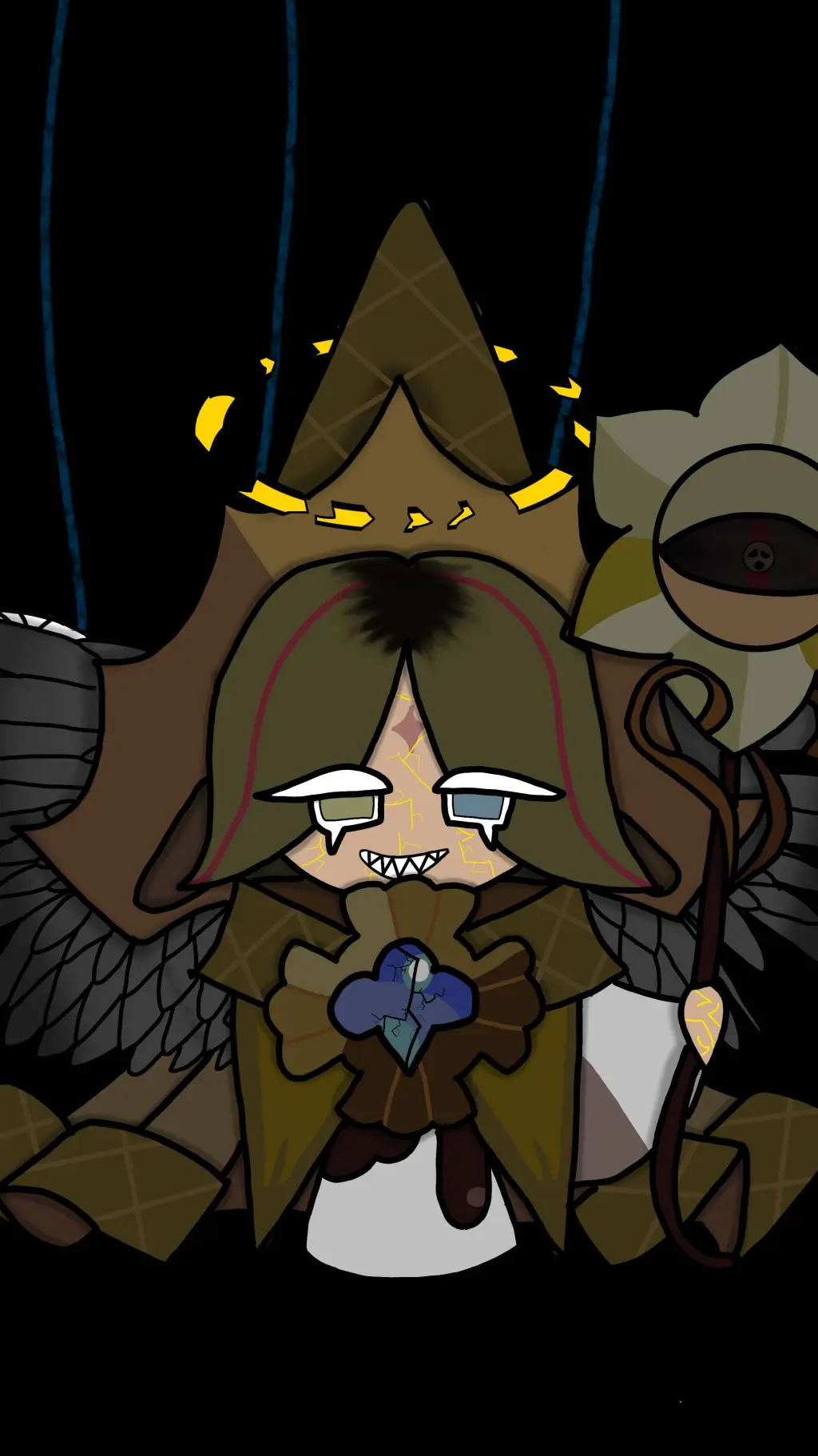 ai character: corrupted pvc background