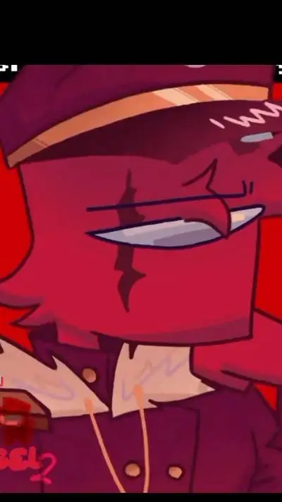 ai character: red x purple background
