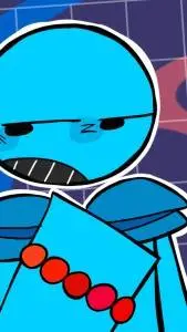 ai character: bluudud & c00lkid background