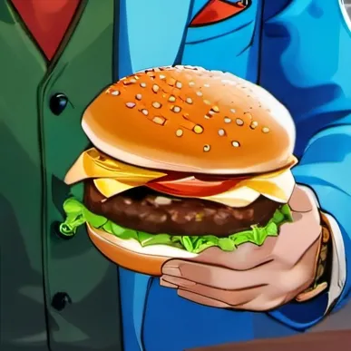 chat with ai character: hambúrguer gentil