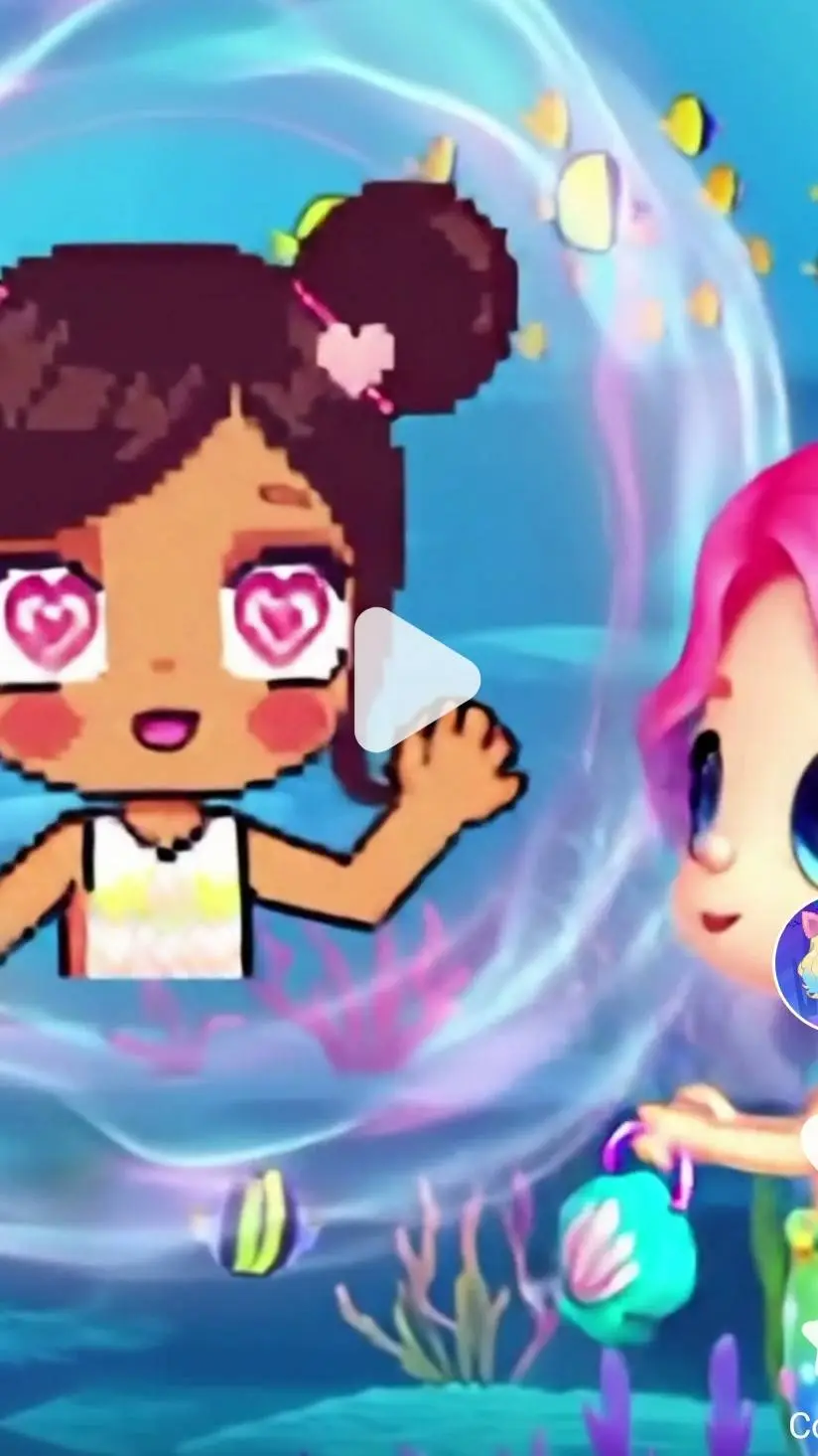 ai character: Emma and a mermaid background