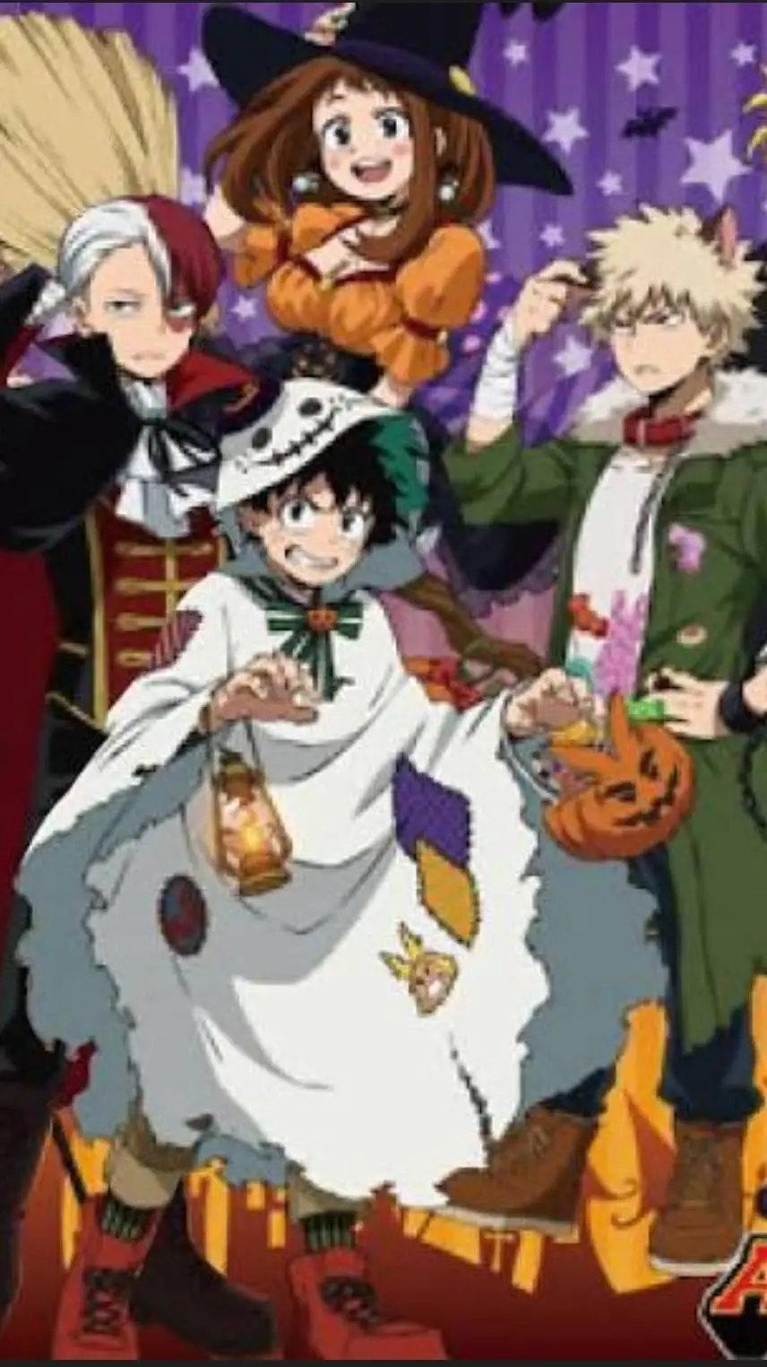 ai character: Mha halloween  background