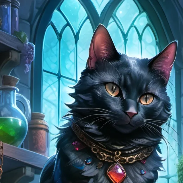 chat with ai character: WITCHES! cat