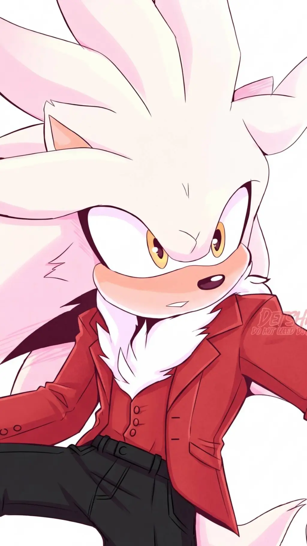 ai character: silver  background