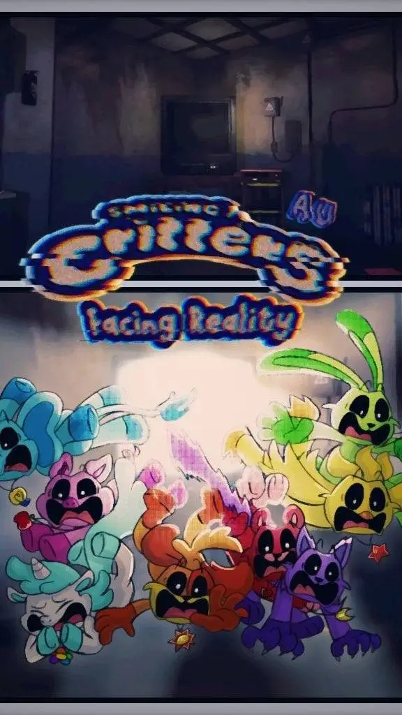 ai character: smiling critters background