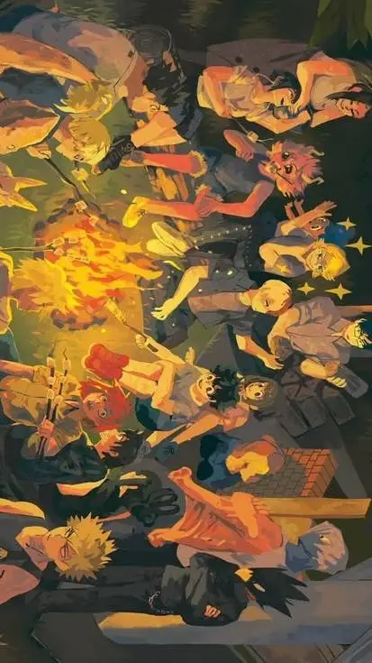 ai character: MHA camping🏕 background