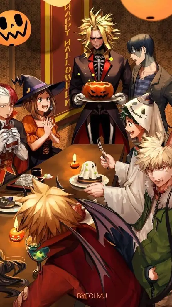 ai character: MHA halloween🎃🍂 background