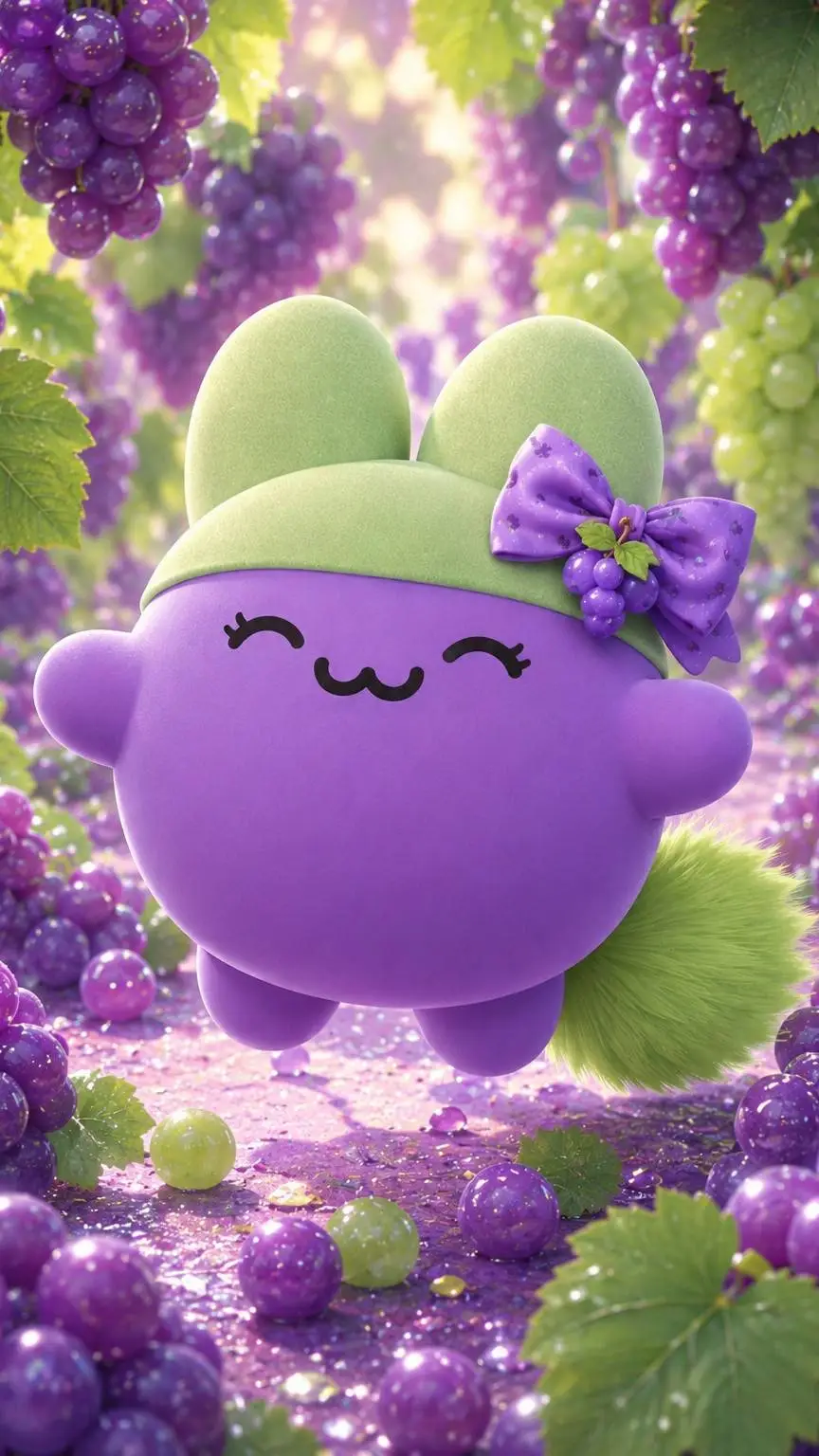 ai character: 💜💚🍇Grapebi🍇💚💜 background