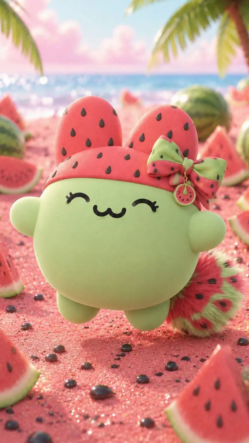 ai character: 🍉💚❤Watermellobi❤💚🍉 background
