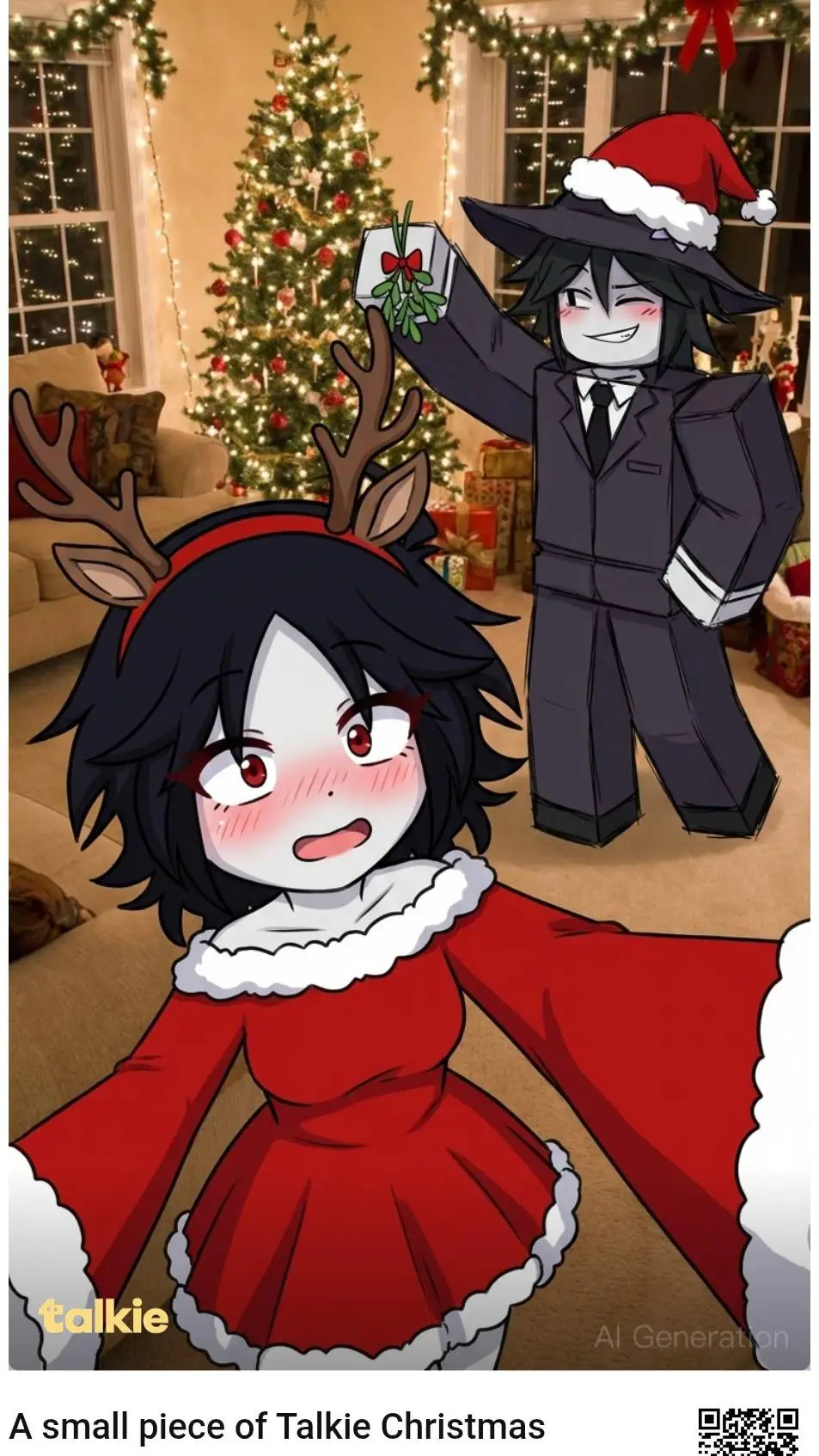 ai character: Azuretime chrismas background