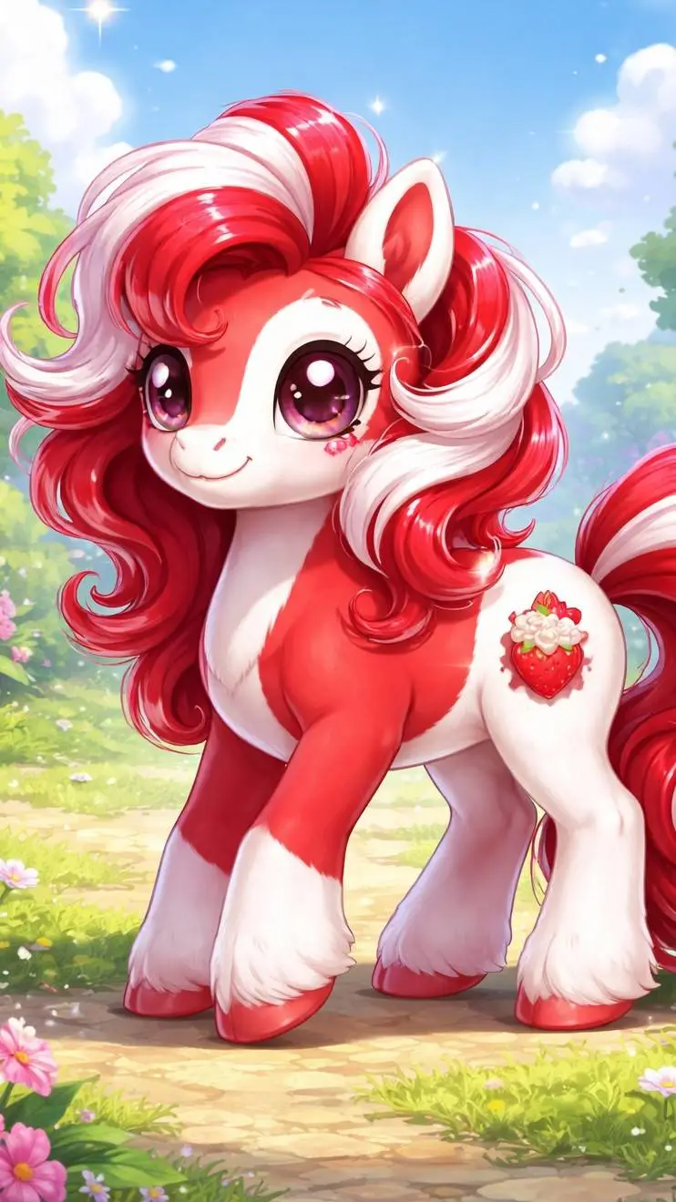 ai character: Strawberry Cream background