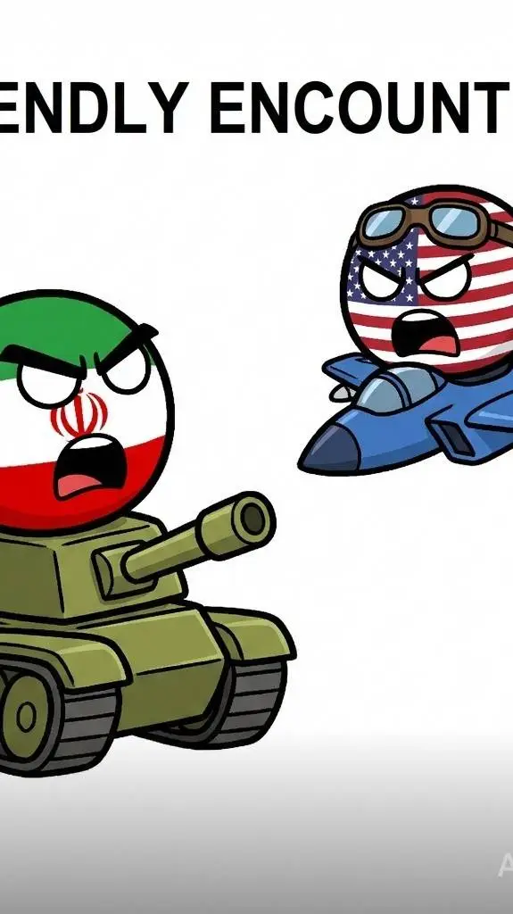 ai character: IRAN VS USA(2026) background